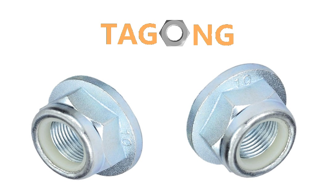 Гайка DIN EN1666 шестигранная с фланцем, сталь 45, цинк