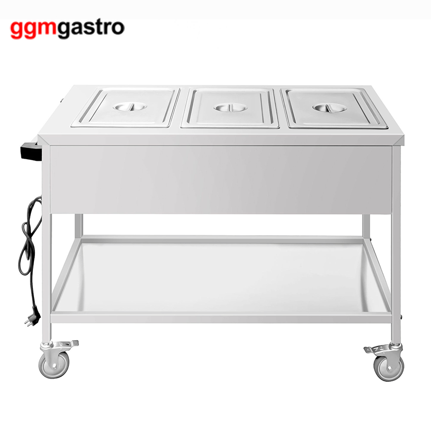 OEM Restaurant Kitchen Buffet Electric Independent Controls Heated Bain-Marie Trolley