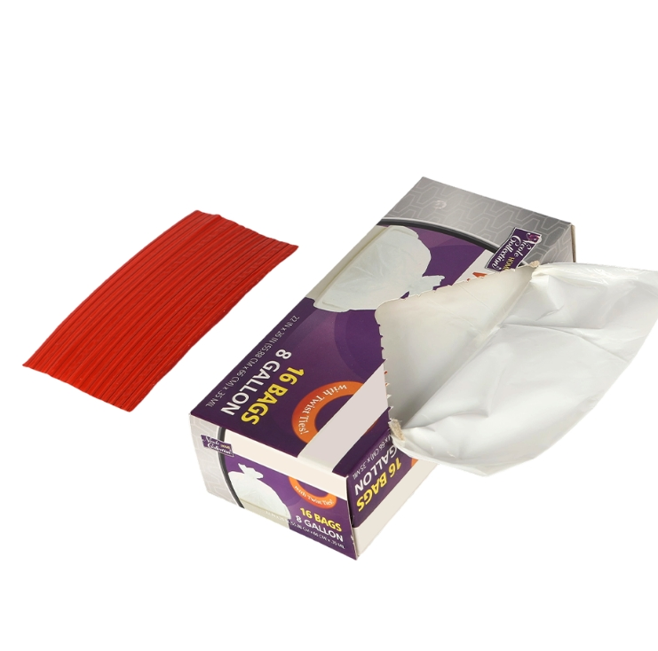 Биоразлагаемые мусорные пакеты 30 л, белые, с завязками