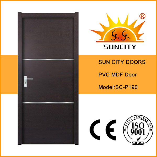 PVC Interior Solid Wood Panel Patio Door with Edge