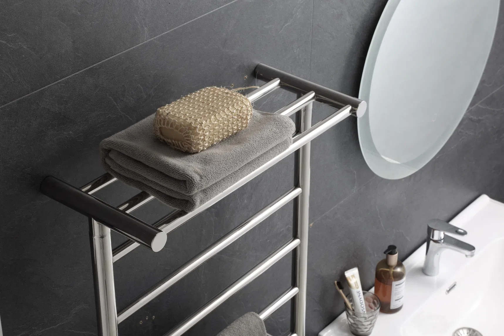 Электрический полотенцесушитель из нержавеющей стали, 6 труб