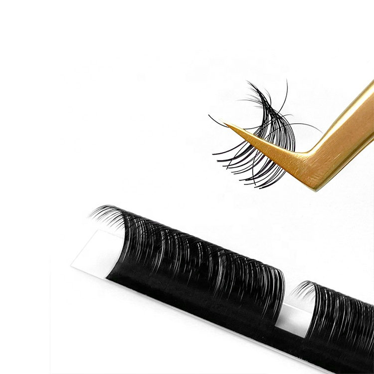 0.25mm Ellipse Flat Eyelash Extensions Professional Silk Soft Matte Black Flat Individual Lashes Spilt Tips Mink Flat Eyelashes