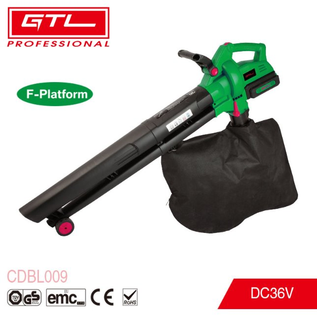 36V Cordless Electric Air Blower Handheld Lithium Battery High Power Wireless Blower Changeable Home Dust Collector Cleaner Blower with Wheels (CDBL009)