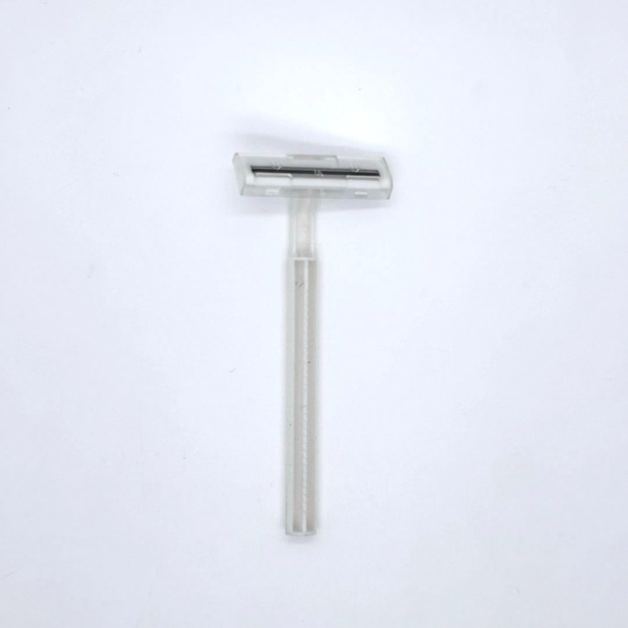 White Razor with 2-Layer Stainless Steel Blades, Non-Slip Grip 06