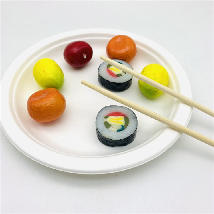 Disposable Bagasse Plates with Chopstick for Restaurant