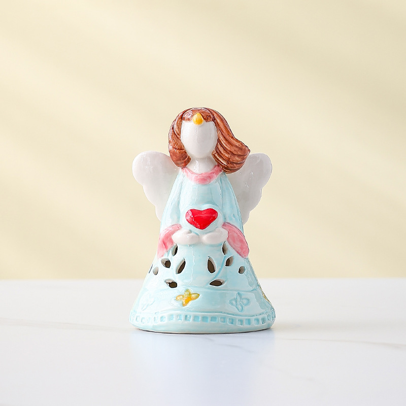 Elegant LED Angel Night Light with Modern Ceramic Design