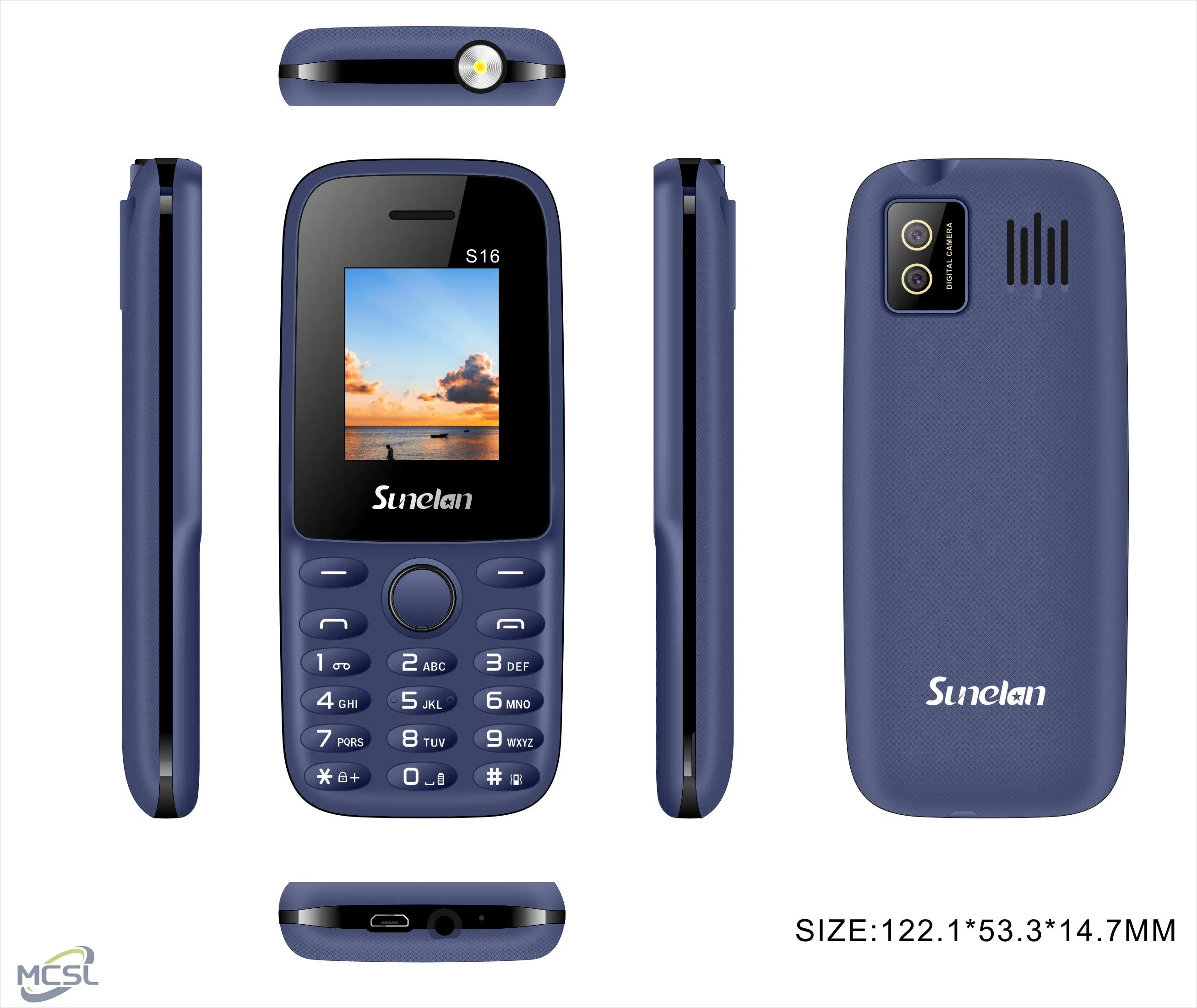 Кнопочный телефон Sunelan S16 для пожилых, 2 SIM
