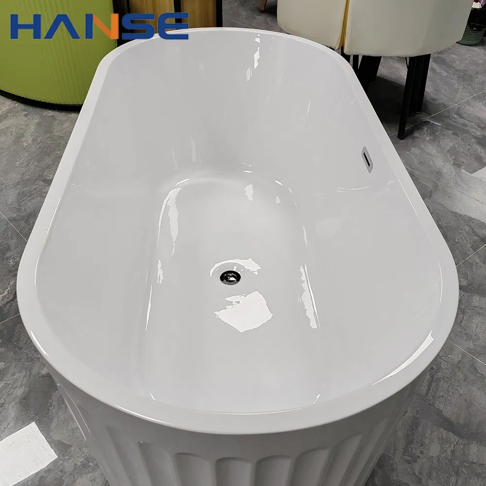 Белая овальная акриловая ванна Freestanding