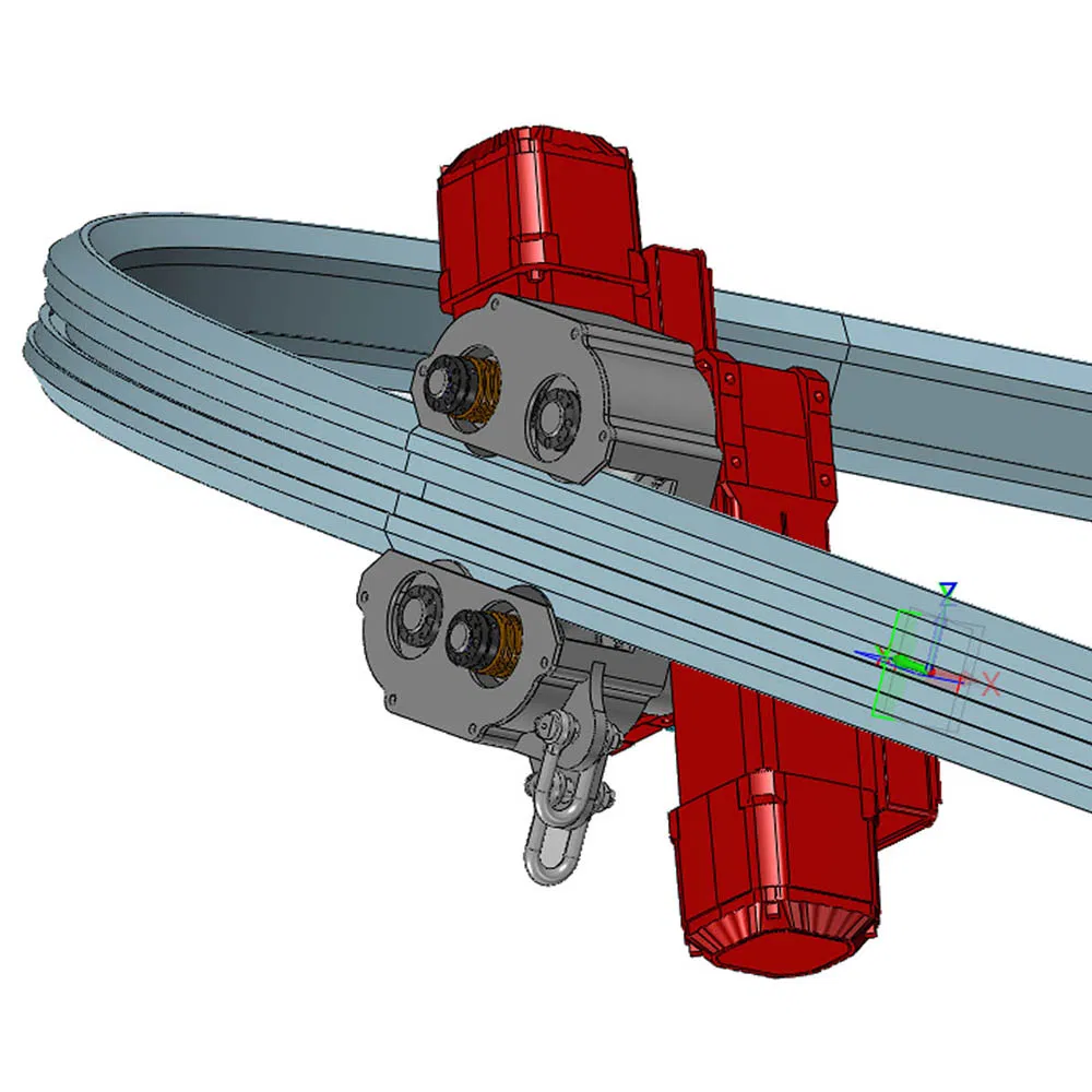 Electric Trolley for Diamond Track on Monorail Cleaning System