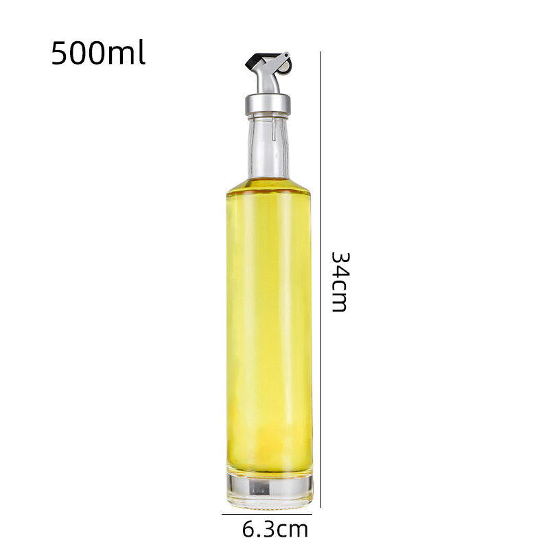 Premium Clear Round Vinegar Soy Sauce Olive Oil Glass Bottle Dispenser Bottle