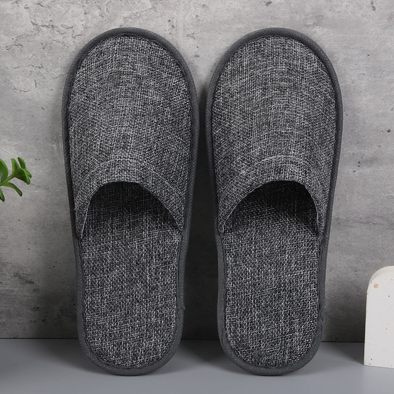 Wholesale Cheap Disposable Slippers Linen Yellow Gray Luxury Slippers for Hotel