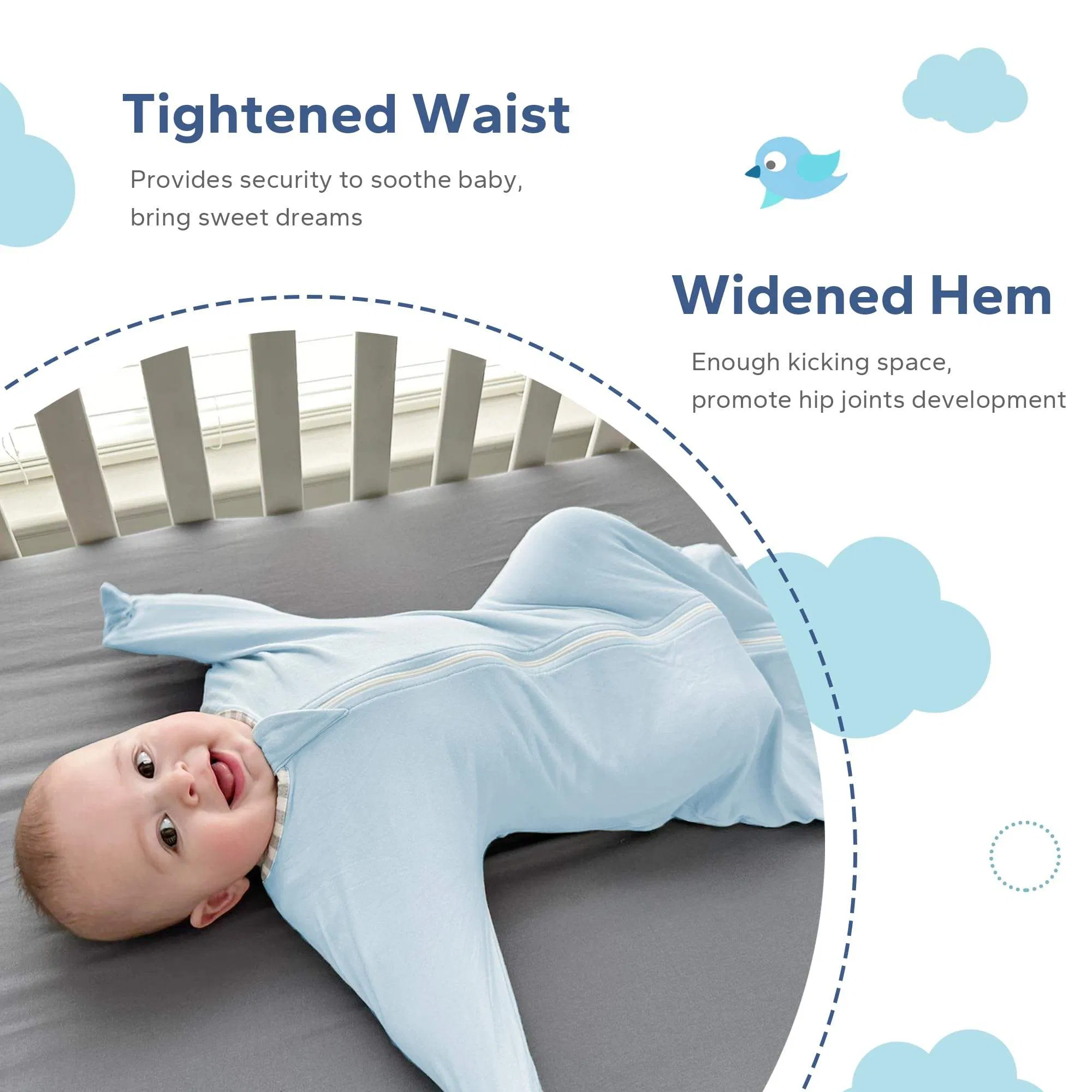 Knitted Baby Blanket 2-Way Zipper Soft Newborns Transitional Swaddle Sack Sleeping Bags