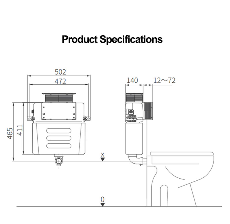 Wall Hung Wc Toilet Concealed Cistern Flush Plate Control Panel Quiet Energy Saving Hidden Water Tank