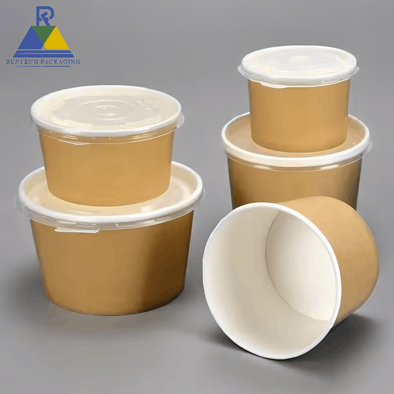 Paper Soup Bowl with Leakge Proof Lid, Customized Logo 100% Compostable Customized Logo