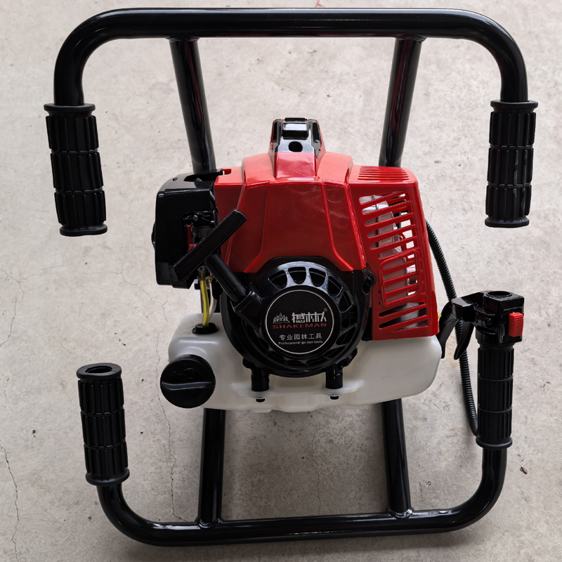 Two Man Using Earth Auger Double Man Earth Auger 63cc Earth Auger