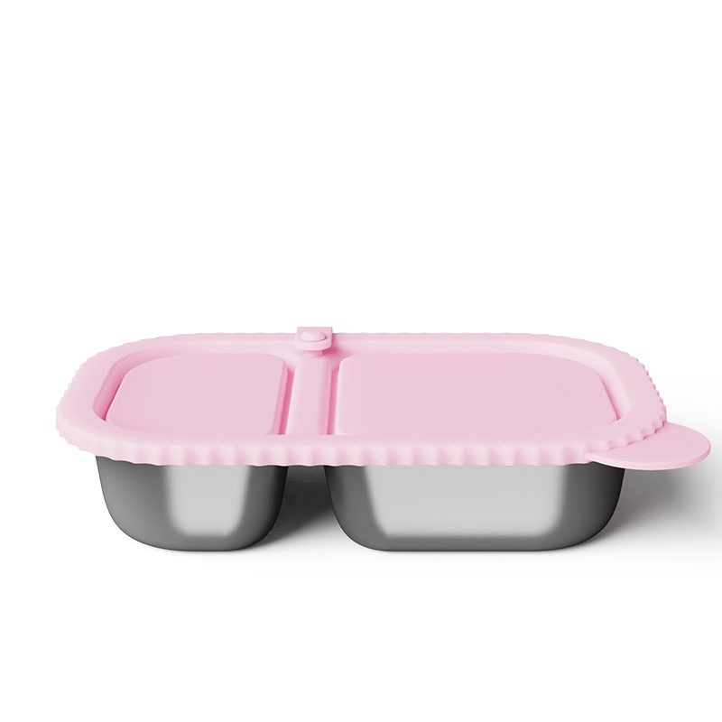 Sustainable 304 Stainless Steel Lunch Box with Silicone Lids