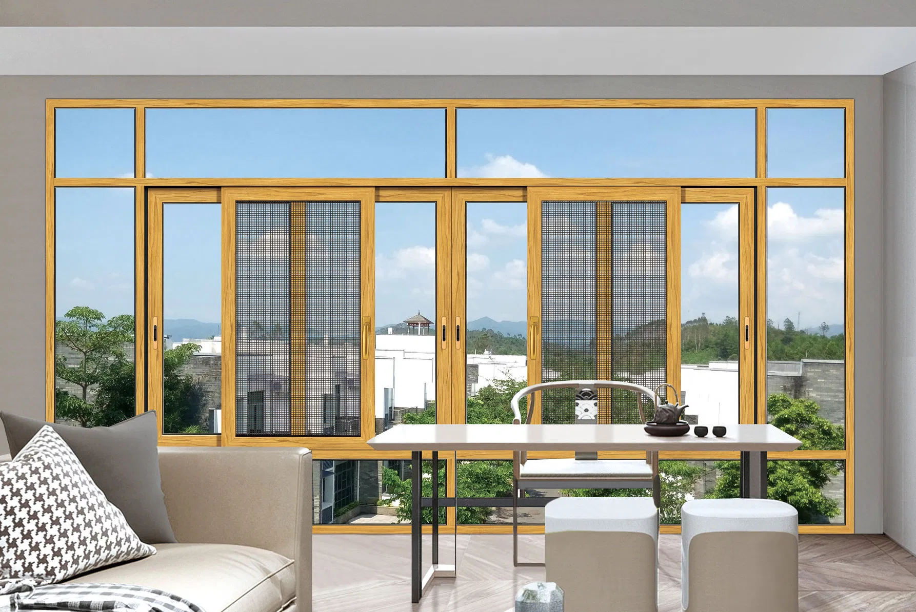 Metal Window with a Heavy Duty Frame and PVC Window with a Sound Blocking Property