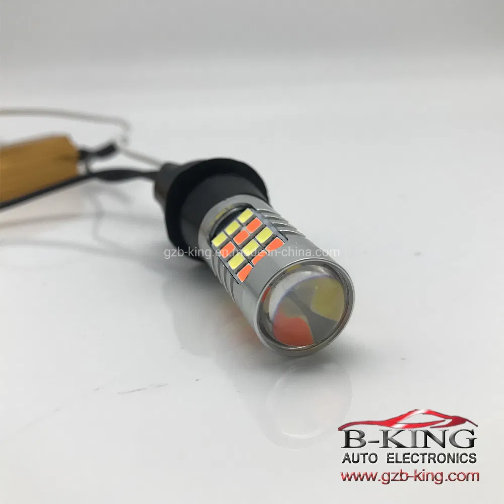 Светодиодная лампа W16W T15 белая+красная для стоп-сигнала и ДХО