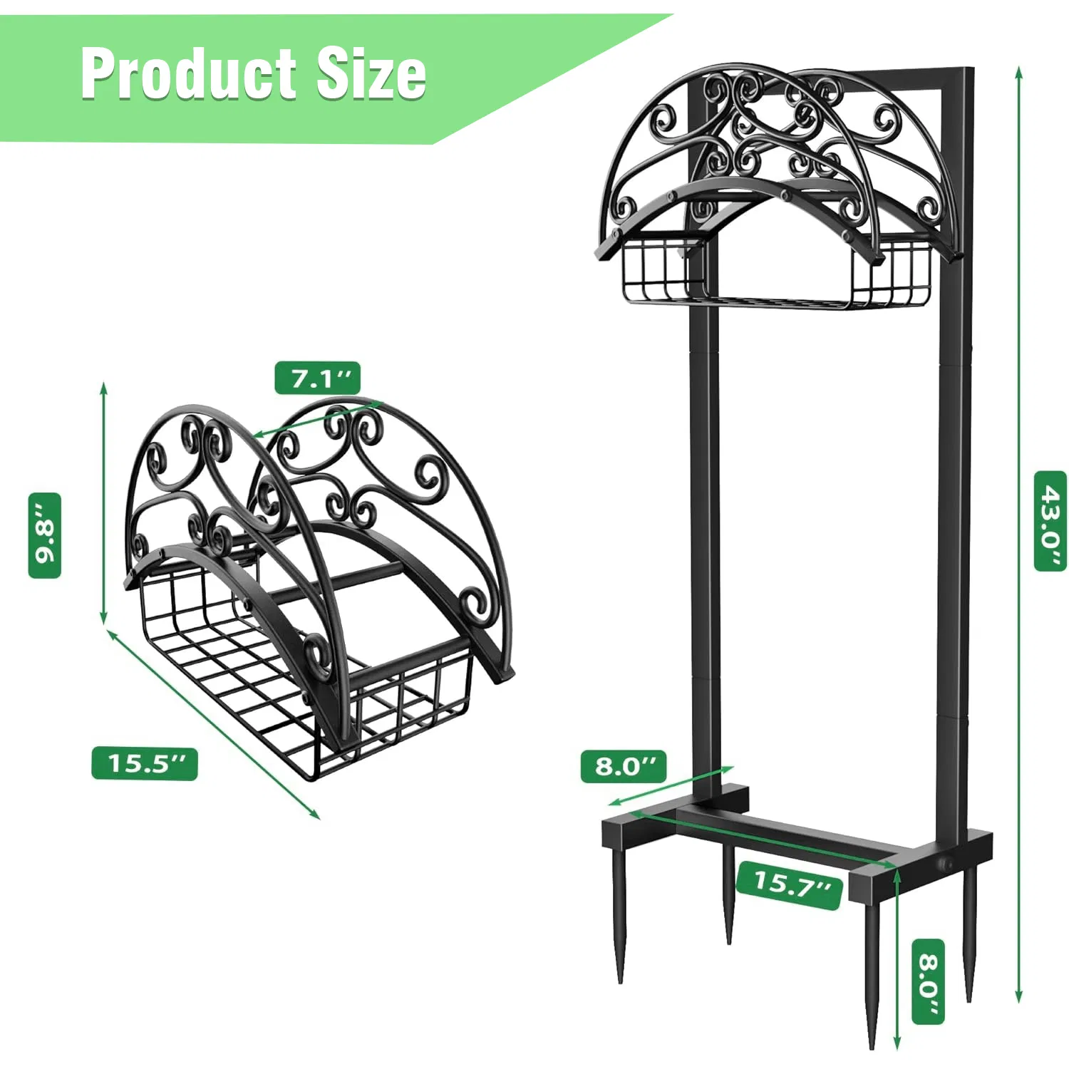 Upgraded 151FT Garden Hose Holder, Heavy Duty Metal Stand, Detachable Freestanding Storage Rack for Yard/Lawn