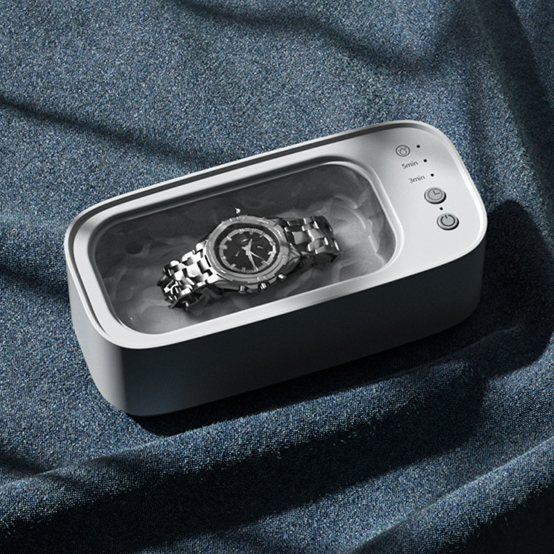 Mini Desktop Ultrasonic Cleaning Machine Portable Ultrasonic Cleaner with Timer for Hearing Instruments Earmolds Glasses Jewelry Cleaning