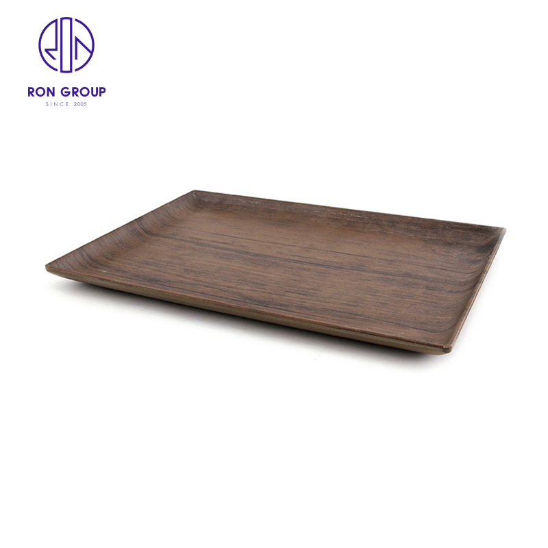 High Temperature Resistant Dense Amine Wood Grain Invincible Baking Long Square Plate