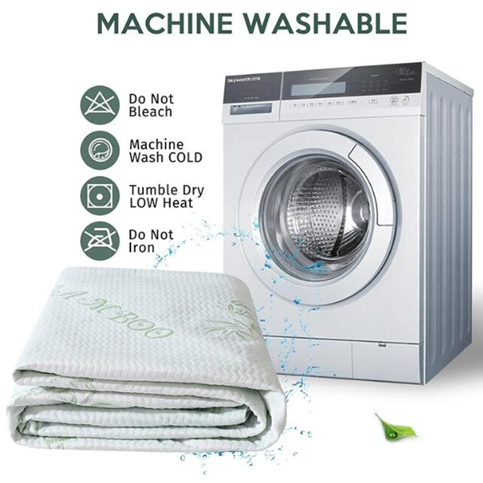 Factory Washable Elastic Fitted Bamboo Waterproof Bed Cover Mattress Protector Single Bed