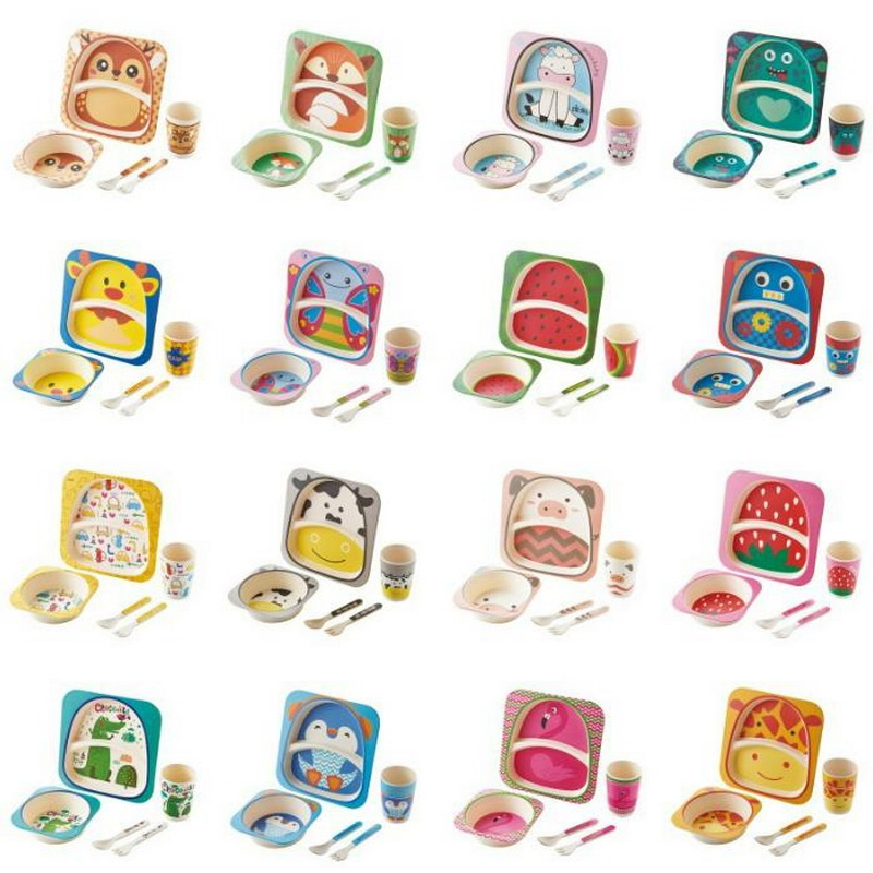 Bamboo Fiber Children′ S Dinnerware Set Creative Baby Cartoon Rice Bowl