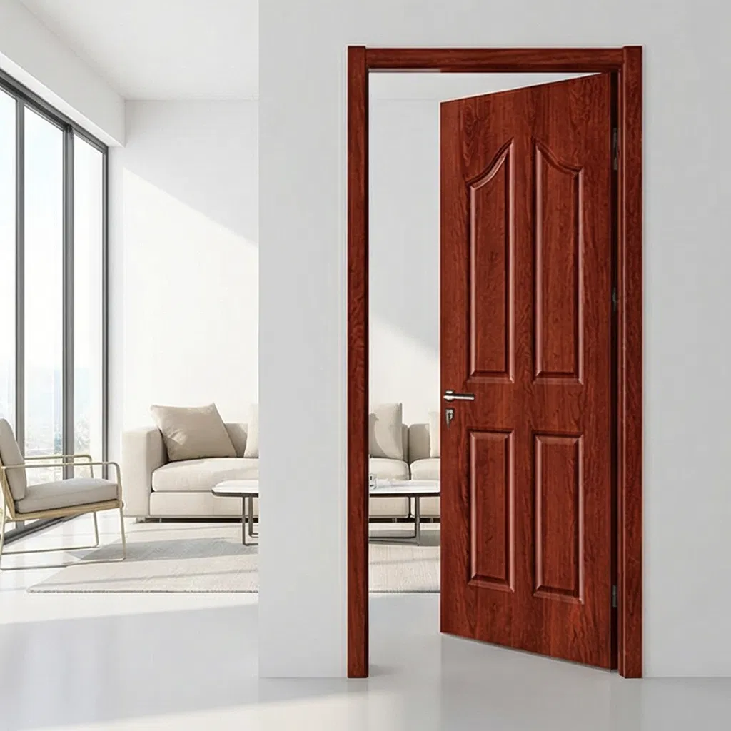 WPC Factory Wood Grain Surface Waterproof & Soundproof WPC Door Interior Wood Door