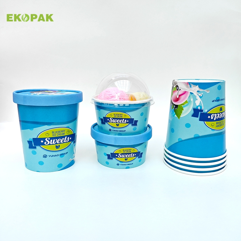 Disposable UV Offset Printing 1000ml Yogurt Ice Cream Paper Cup