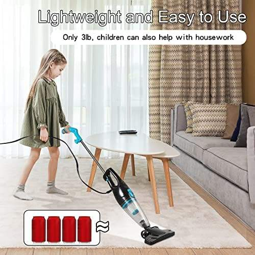 Ultra Quiet Stick Vacuum Cleaner 400W for Pet Hair Removal