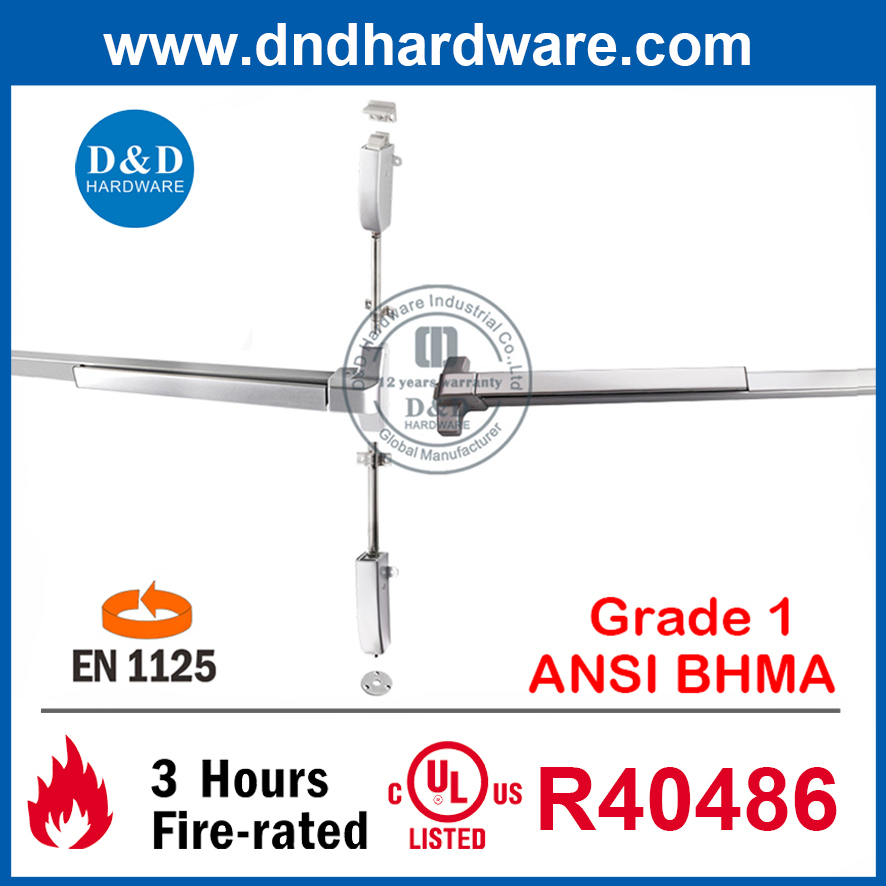 ANSI UL Rim Panic Exit Device Panic Lock Bar for Double Door