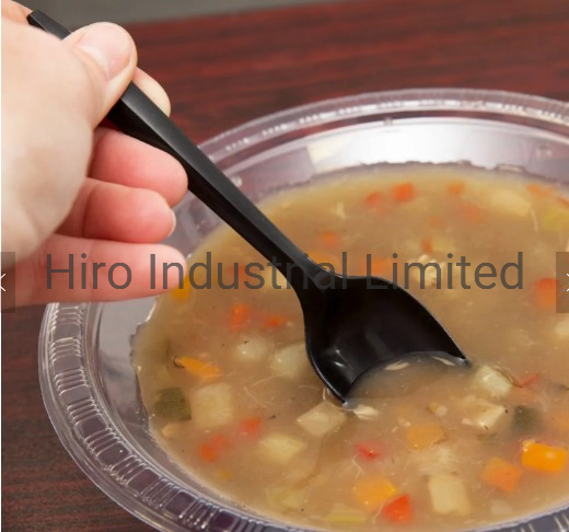 Set Posate Packaging Tenedores Negros De Plastico Black PP Plastic Cutlery Sets for Restaurants