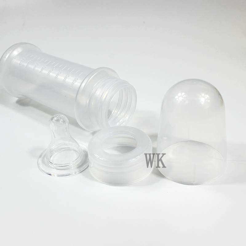 Empty PP Plastic Baby Feeding Packaging Bottle with Nipple Cover