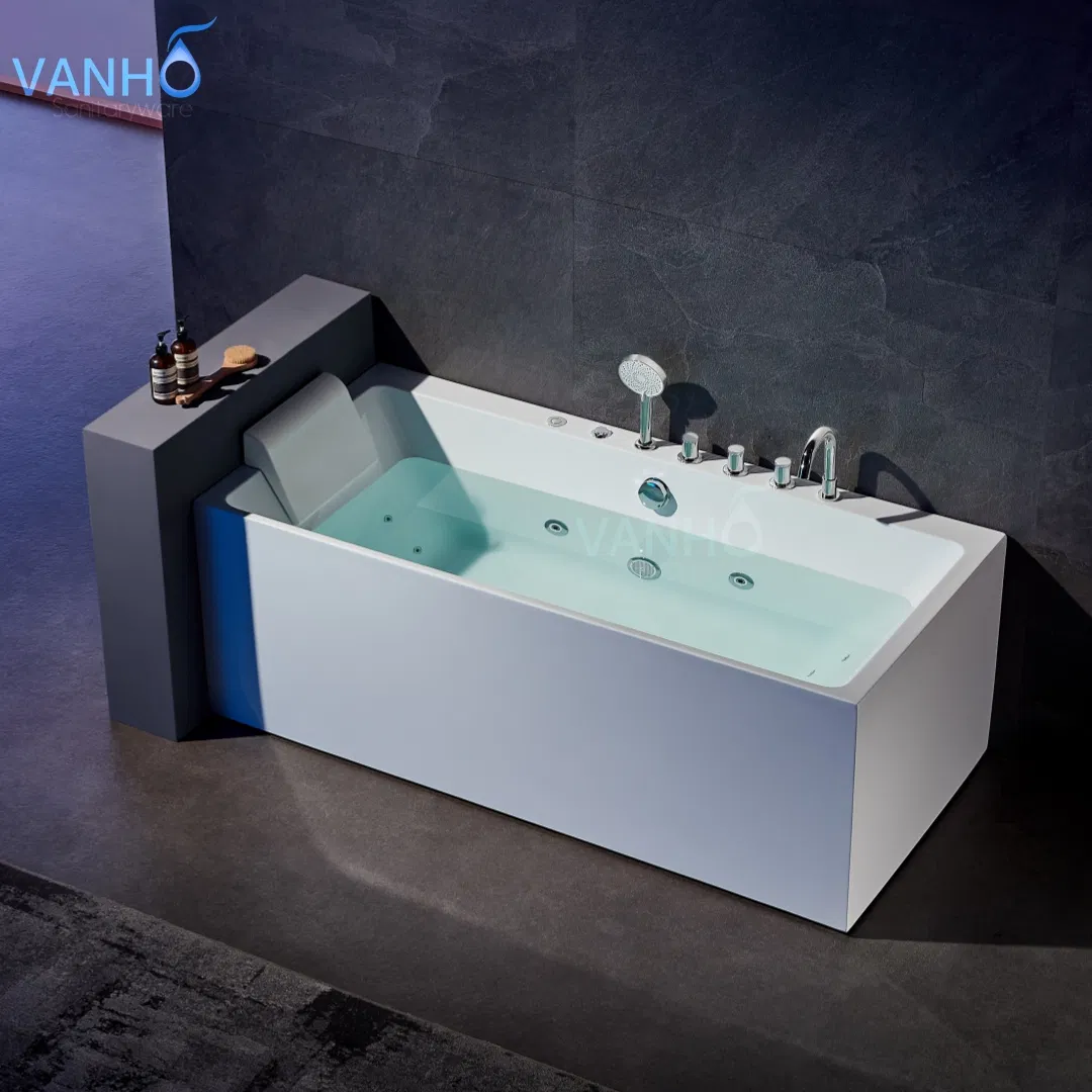 Акриловая массажная ванна SPA с подсветкой и подушкой