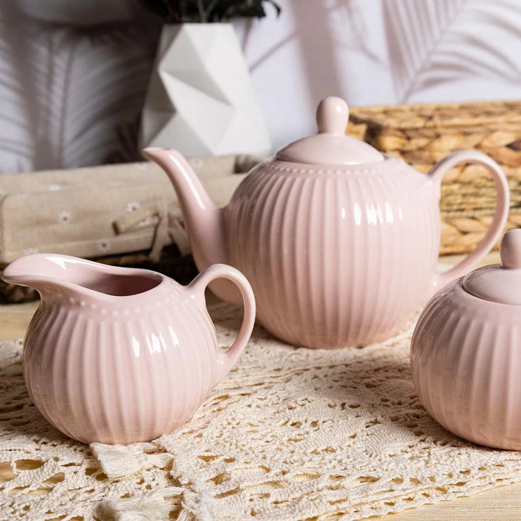 High-Quality Porcelain Dinner Plate Wholesale Ceramic Plate Restaurant Dining Table Contemporary Porcelain White Ribbed Ceramic Tableware Dinner Set