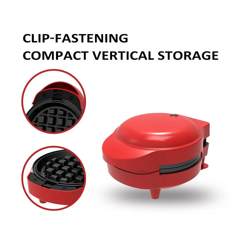 Customized Mini Waffle Maker with Quick Heat-up Heart Shape Plates