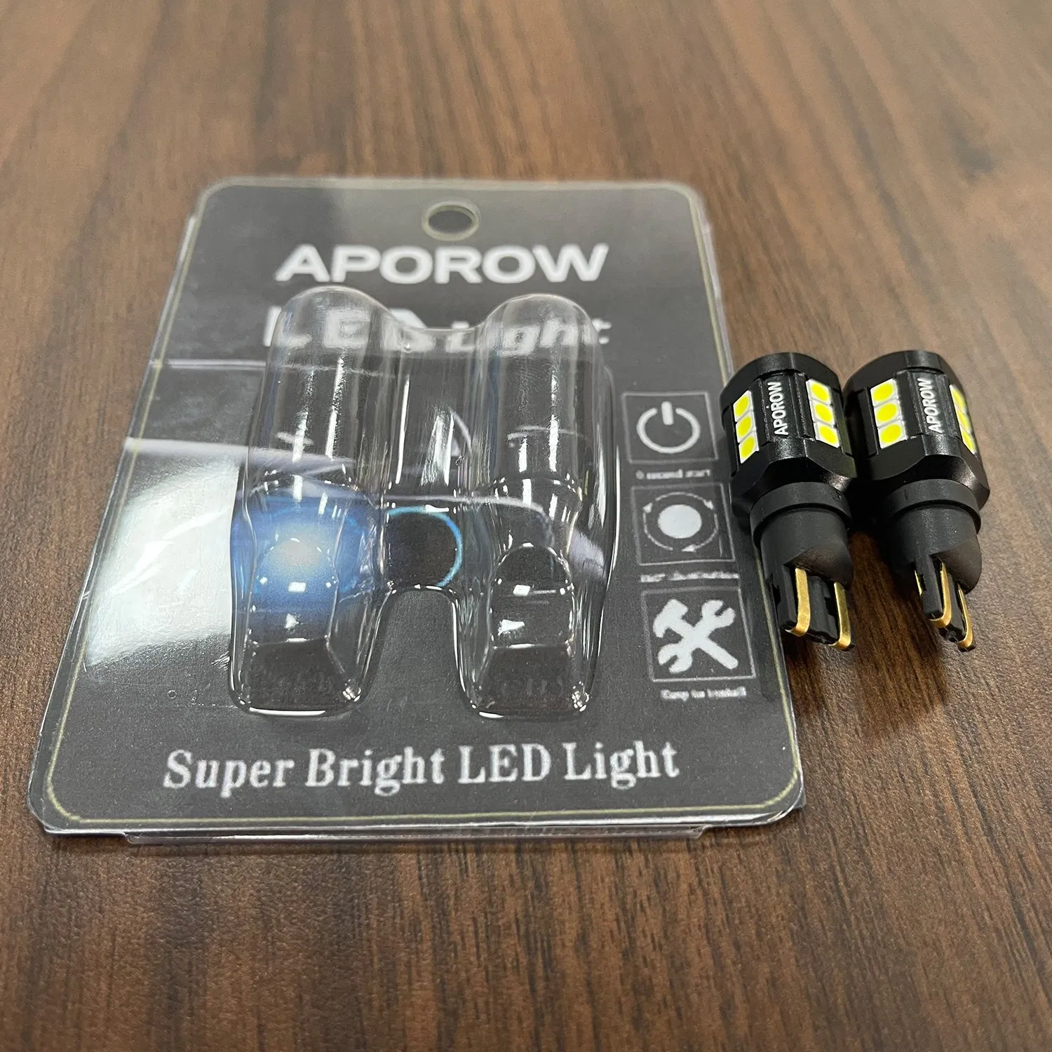 APOROW T15 LED Bulbs для стоп-сигналов и габаритов (1156, 1157, 3156, 3157, 7440, 7443, BA15S, BAU15S, T20, 921) Canbus