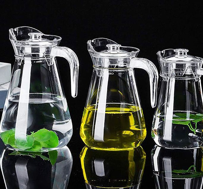 1500ml Transparent Glass Tea Jug Plastic Juice Jug Serving Drinks Buffet Water Pitcher