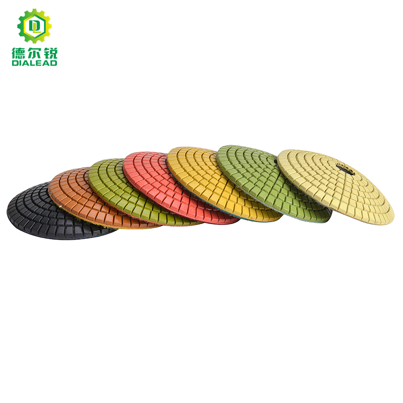 Dialead 100mm Diamond Flexible Convex Wet Resin Polishing Pad for Curve Granite and Marble