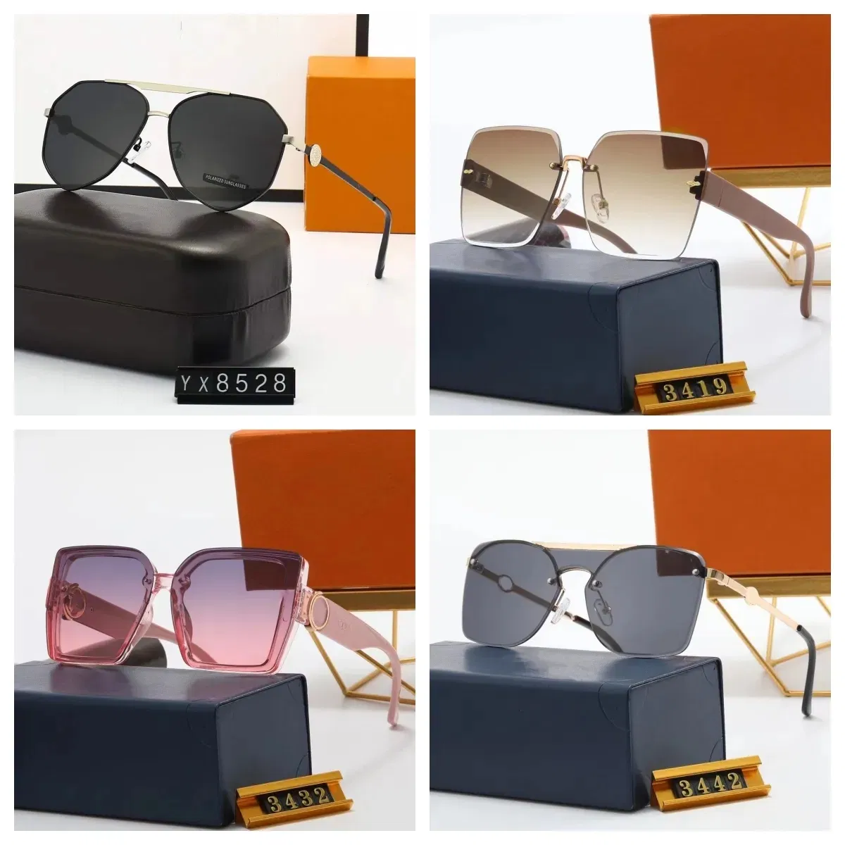 Luxury Designer Sunglasses Lady Men Polarized Protection Trendy Retro Color Mirror Lens UV Blocking Sunglasses