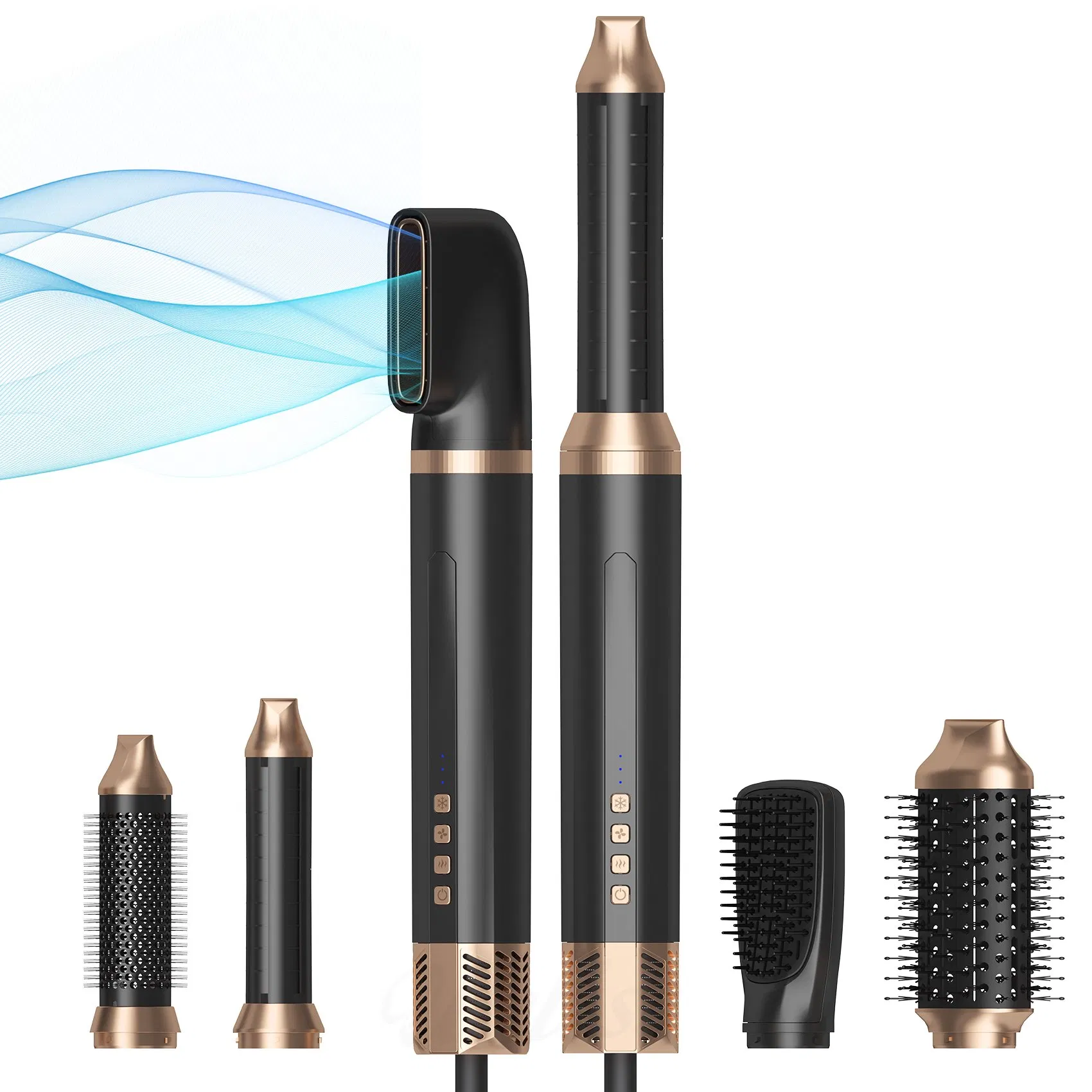 Factory OEM Customization Professional Hot Cold 1300W Hair Brush Dryer Comb Onestep Airbrush Hair Dryer Set of Boxes