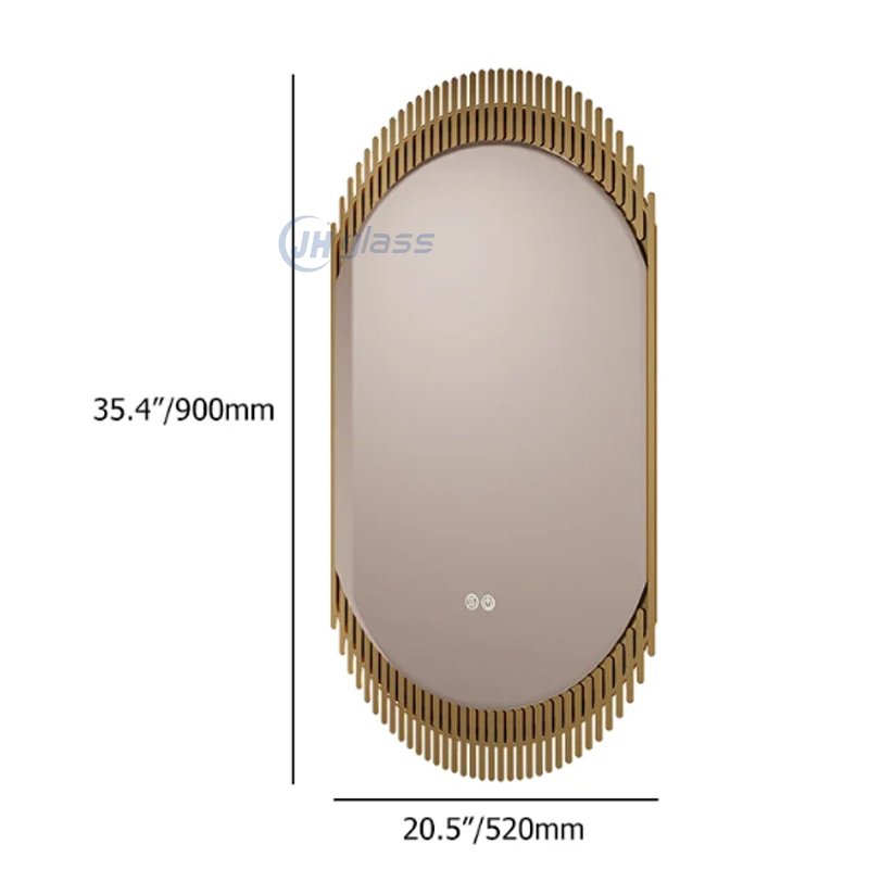 Home Decoration Metal Frame Back Light with Defog LED Bathroom Wall Mirror
