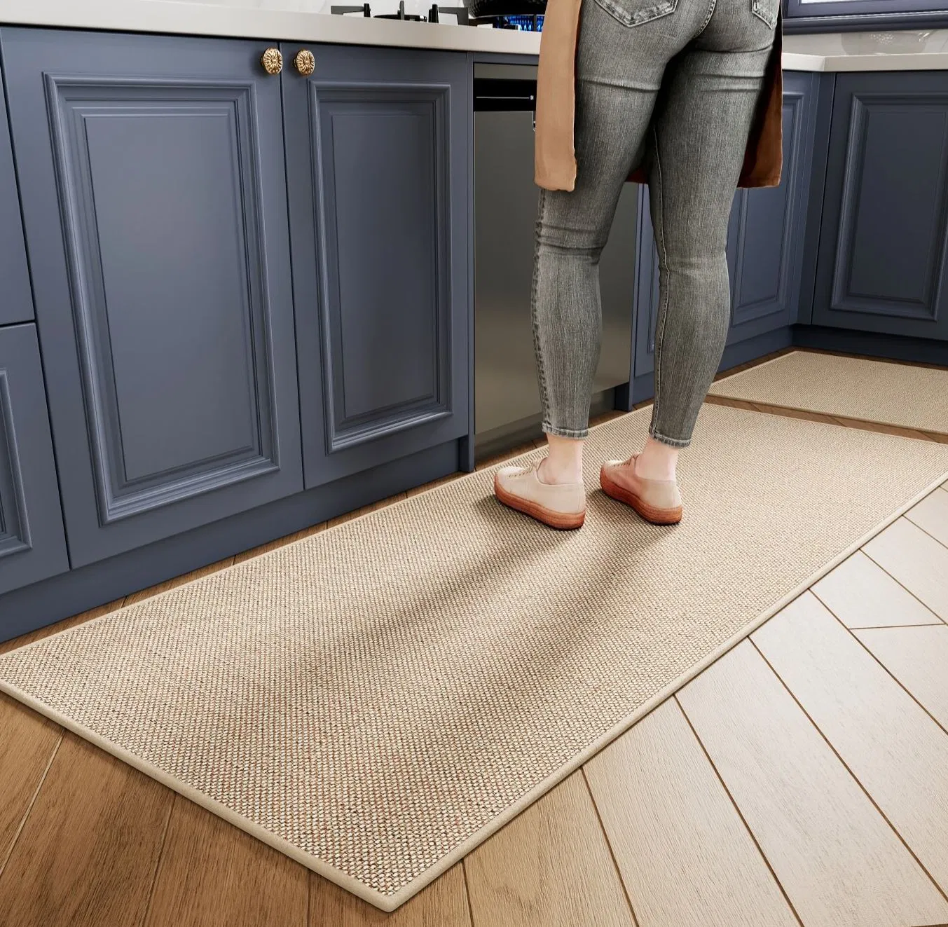 Chenille Kitchen Mat Long Strip Waterproof Oil-Proof Dirt-Resistant Mat