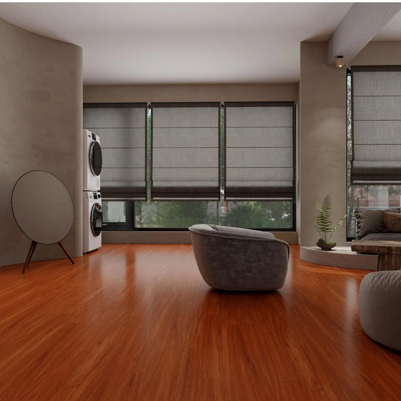 Beige Back 8mm HDF Easy Click Laminate Flooring Piso Laminado