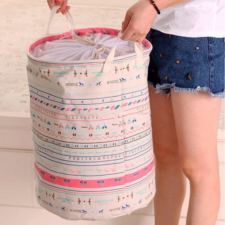 Foldable Laundry Clothing Storage Bags and Bins Dirty Clothes Household Laundry Hamper Bamboo Collapsible Basket
