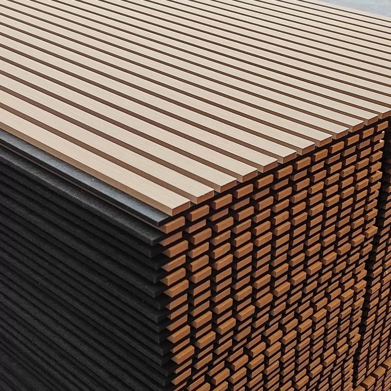 Anti - Bacterial MDF Wooden Strip Sound - Absorbing Panel Grid for Conference Spaces