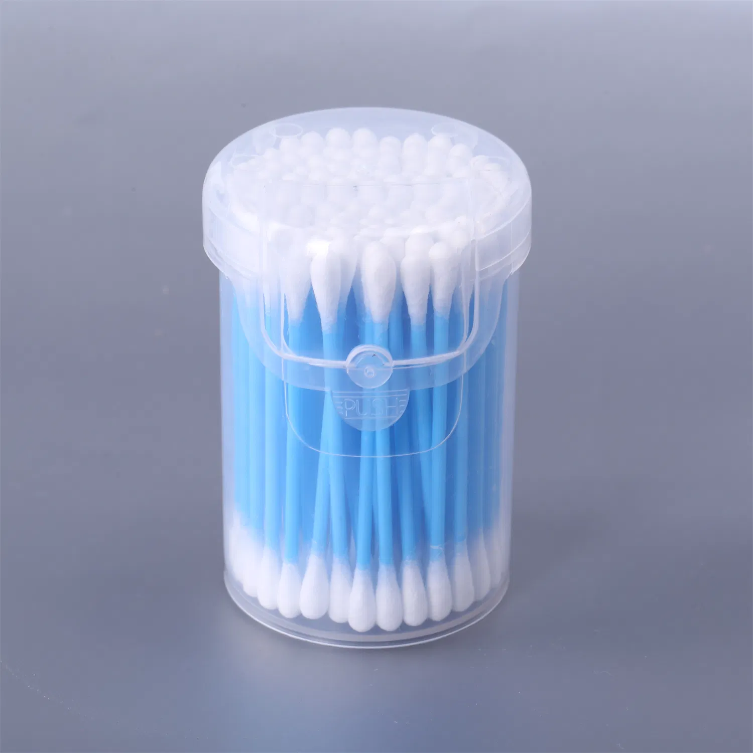 Disposable Double Round Head Plastic Swab for Make up in Plastic Container