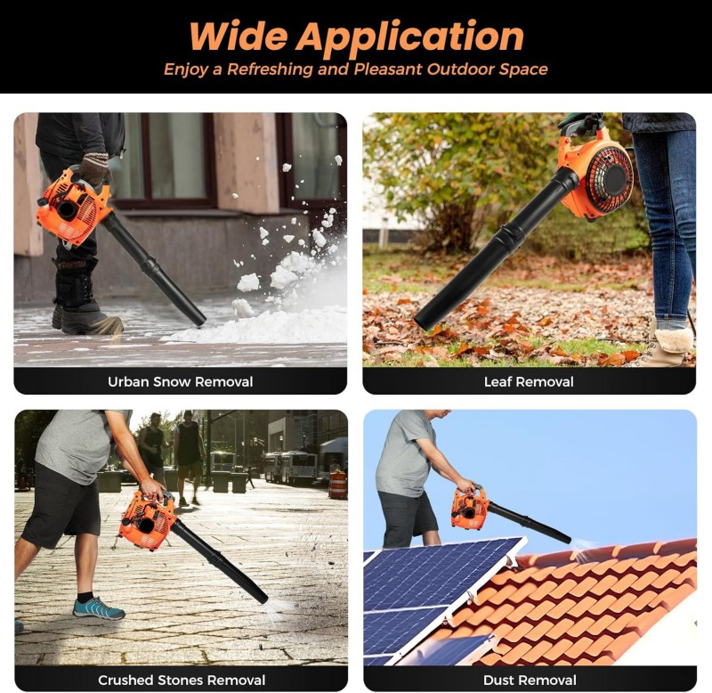 25.4cc 2-Stroke Single Cylinder Engine Handheld Leaf Blower (EB260LDP)