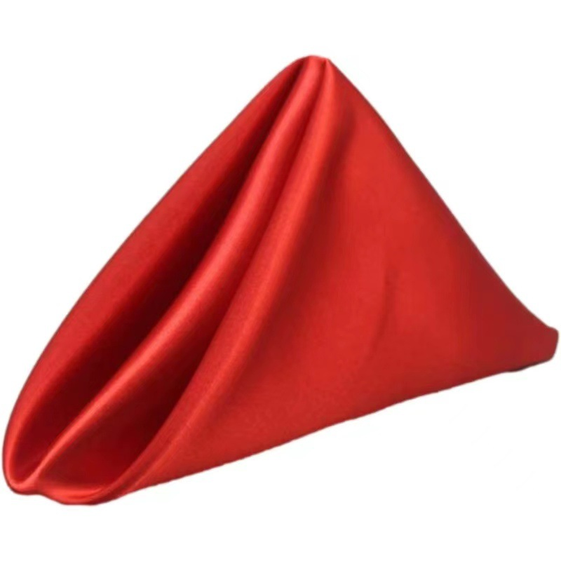 Solid Color Light Luxury High Density Overlock Color Satin Hotel Napkin