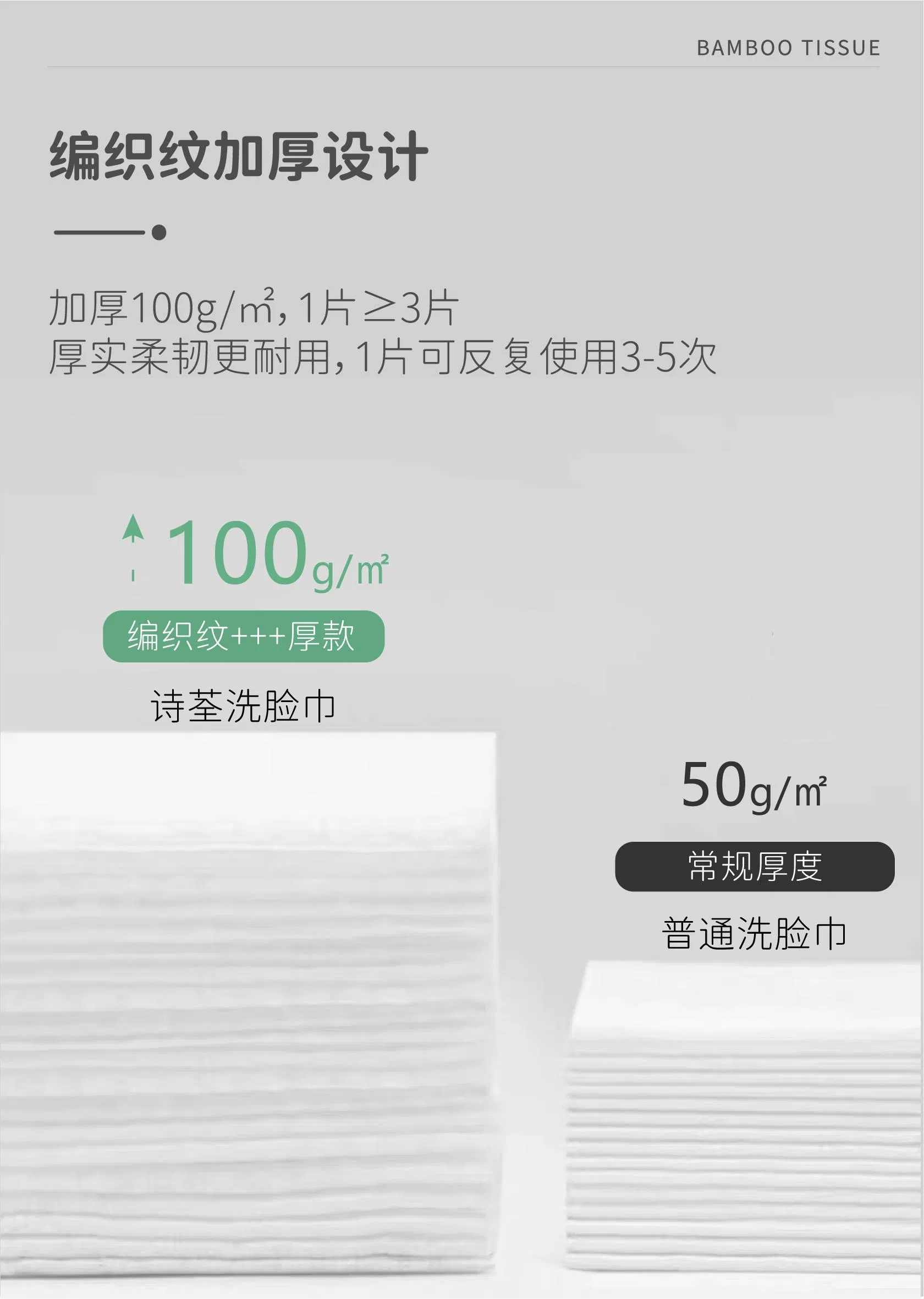 Shiquan- Sample Free Dry and Wet Dual Use Customize 100% Soft Bamboo Towel Dry Facial Wipes Disposable Face Towel Disposable Washcloth